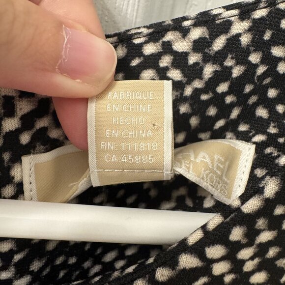 Michael Kors Fit & Flare Long Sleeve Speckled Mini Dress Size 12 Office Pockets - Picture 9 of 10